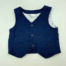 Load image into Gallery viewer, Boys Target, navy cotton vest / waistcoat, GUC, size 1,  