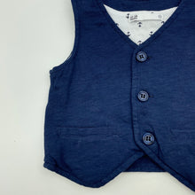Load image into Gallery viewer, Boys Target, navy cotton vest / waistcoat, GUC, size 1,  
