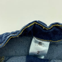 Load image into Gallery viewer, Girls H&amp;T, blue stretch denim skirt, adjustable, L: 20cm, GUC, size 2,  