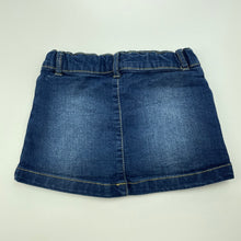 Load image into Gallery viewer, Girls H&amp;T, blue stretch denim skirt, adjustable, L: 20cm, GUC, size 2,  
