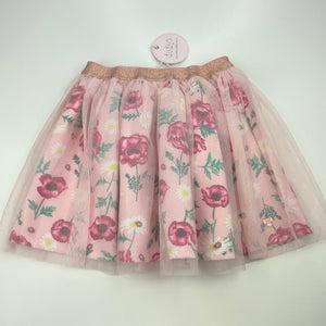 Girls Tutus & Tambourines, floral party skirt, elasticated, L: 33cm, NEW, size 6,  