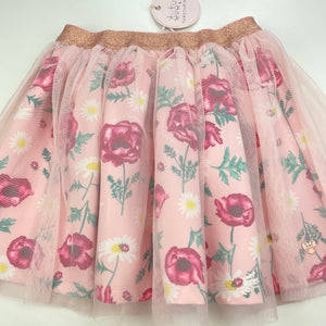 Girls Tutus & Tambourines, floral party skirt, elasticated, L: 33cm, NEW, size 6,  