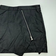 Load image into Gallery viewer, Girls Bardot Junior, black faux leather skirt, L: 33.5cm, W: 62cm, EUC, size 8,  