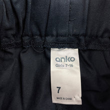 Load image into Gallery viewer, Girls Anko, navy cotton shorts, elasticated, EUC, size 7,  