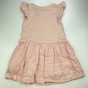 Girls Carters, pink cotton casual dress, FUC, size 4, L: 55cm