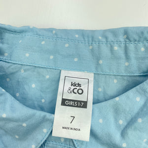 Girls Kids & Co, lightweight cotton top, L: 47cm, GUC, size 7,  