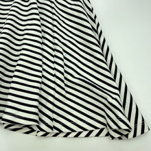 Load image into Gallery viewer, Girls Target, black &amp; white stripe party dress, blue mark front skirt, FUC, size 8, L: 65cm