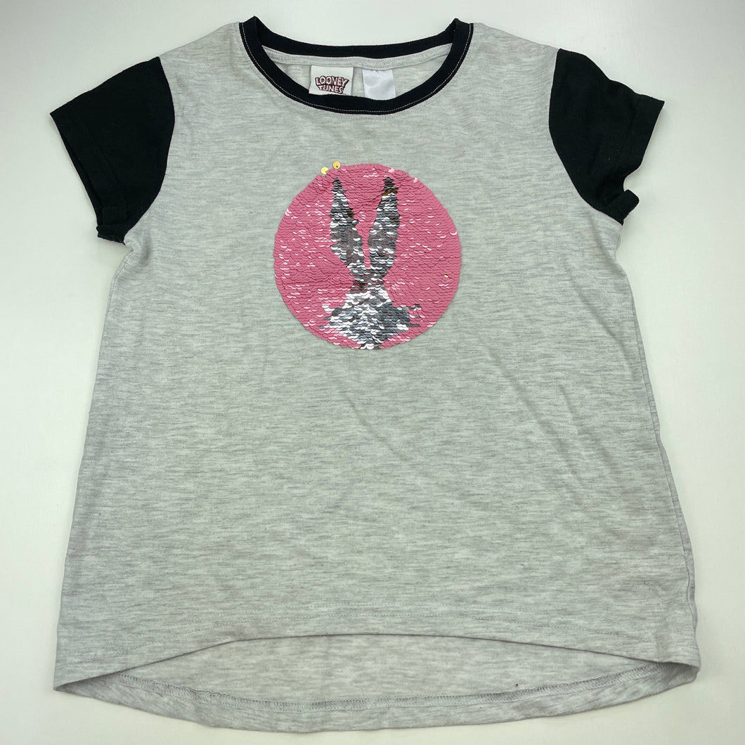 Girls Looney Tunes, Bugs Bunny flip sequin t-shirt / top, GUC, size 12,  