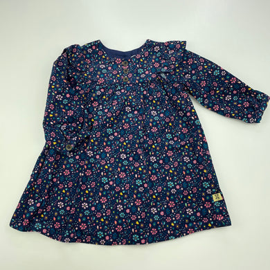 Girls Target, floral stretch corduroy dress, EUC, size 00, L: 37cm