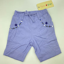 Load image into Gallery viewer, Girls Jack &amp; Milly, embellished lightweight cotton shorts, elasticated, NEW, size 000,  