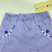 Load image into Gallery viewer, Girls Jack &amp; Milly, embellished lightweight cotton shorts, elasticated, NEW, size 000,  