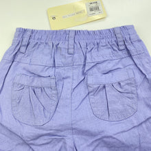 Load image into Gallery viewer, Girls Jack &amp; Milly, embellished lightweight cotton shorts, elasticated, NEW, size 000,  