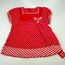 Load image into Gallery viewer, Girls Tu, red &amp; white lightweight cotton top, L: 35cm, NEW, size 0,  