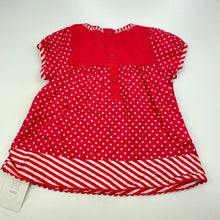 Load image into Gallery viewer, Girls Tu, red &amp; white lightweight cotton top, L: 35cm, NEW, size 0,  