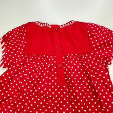 Load image into Gallery viewer, Girls Tu, red &amp; white lightweight cotton top, L: 35cm, NEW, size 0,  