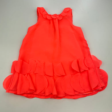 Girls Peter Morrissey, lined fluoro party dress, FUC, size 00, L: 38cm