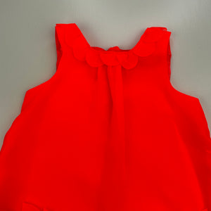 Girls Peter Morrissey, lined fluoro party dress, FUC, size 00, L: 38cm