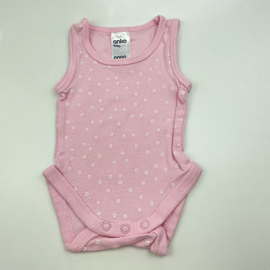 Girls Anko, pink cotton singletsuit / romper, EUC, size 0000,  