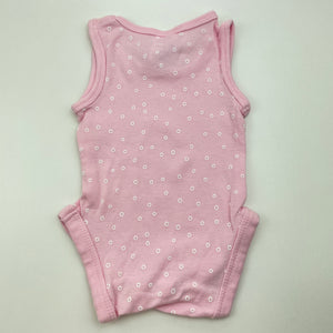 Girls Anko, pink cotton singletsuit / romper, EUC, size 0000,  