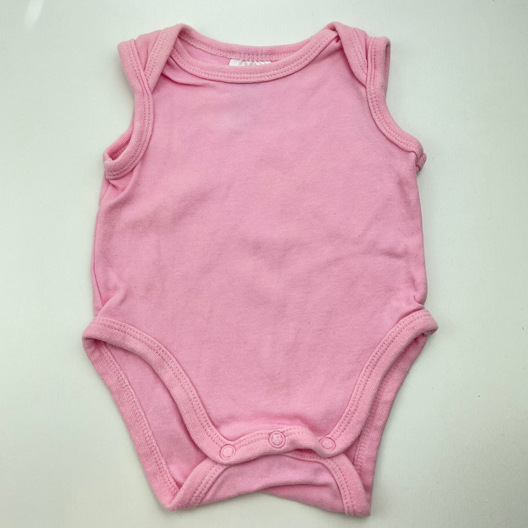 Girls Dymples, pink cotton singletsuit / romper, GUC, size 0000,  