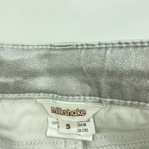 Girls Milkshake, silver stretchy pants, adjustable, Inside leg: 47cm, FUC, size 5,  