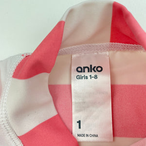 Girls Anko, short sleeve rashie / swim top, FUC, size 1,  