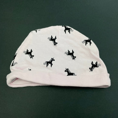 Girls Baby Baby, pink cotton hat / beanie, unicorns, GUC, size 0000,  