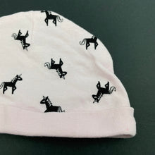 Load image into Gallery viewer, Girls Baby Baby, pink cotton hat / beanie, unicorns, GUC, size 0000,  