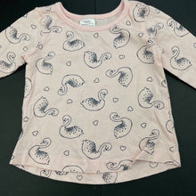 Load image into Gallery viewer, Girls Kids &amp; Co, cotton long sleeve top, swans, EUC, size 000,  