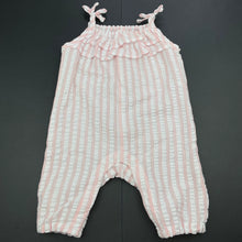 Load image into Gallery viewer, Girls Anko, striped lightweight overalls / romper, FUC, size 000,  