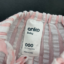 Load image into Gallery viewer, Girls Anko, striped lightweight overalls / romper, FUC, size 000,  