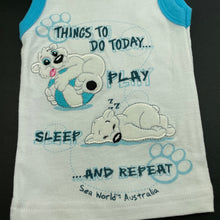 Load image into Gallery viewer, unisex Sea World, cotton singlet top, NEW, size 000,  
