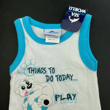 Load image into Gallery viewer, unisex Sea World, cotton singlet top, NEW, size 000,  