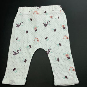 Girls Sprout, floral cotton leggings / bottoms, FUC, size 000,  