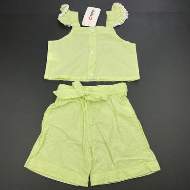 Girls PatPat, lightweight cotton summer top & shorts, elasticated, EUC, size 2,  