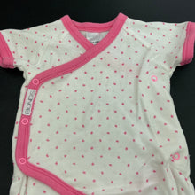 Load image into Gallery viewer, Girls Bonds, pink &amp; white cotton romper, EUC, size 0000,  