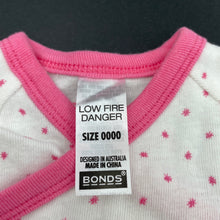 Load image into Gallery viewer, Girls Bonds, pink &amp; white cotton romper, EUC, size 0000,  