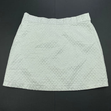 Girls H&T, lined silver skirt, elasticated, L: 30.5cm, FUC, size 7,  