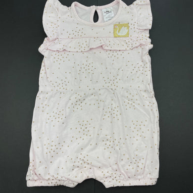 Girls Baby Berry, pink & gold cotton romper, FUC, size 0,  