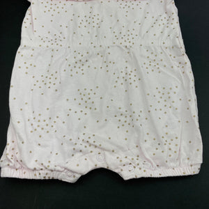 Girls Baby Berry, pink & gold cotton romper, FUC, size 0,  