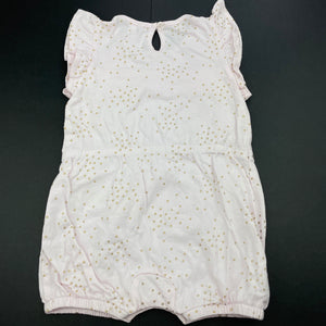 Girls Baby Berry, pink & gold cotton romper, FUC, size 0,  