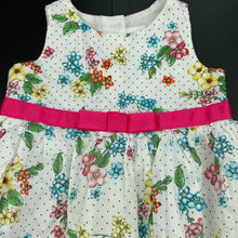 Load image into Gallery viewer, Girls Target, lined lightweight floral cotton dress, GUC, size 00, L: 37cm