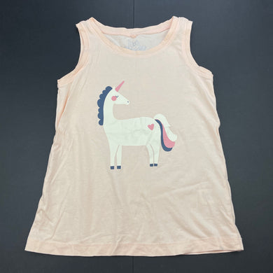 Girls H&T, cotton singlet / tank top, unicorn, EUC, size 6,  