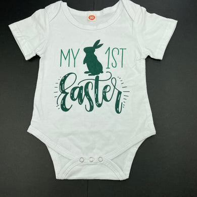 Girls white, bodysuit / romper, Easter, GUC, size 1-2,  