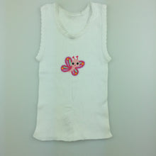 Load image into Gallery viewer, Girls Tiny Little Wonders, white ribbed cotton singlet / t-shirt, EUC, size 000