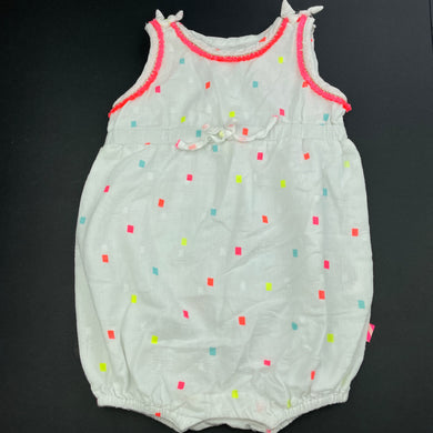 Girls Billieblush, lined cotton summer romper, GUC, size 6 months,  