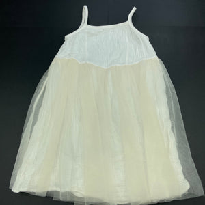 Girls Ma Mer, crinkle cotton & tulle summer dress, armpit to armpit: 27.5cm, size label removed, FUC, size 3-4, L: 57cm