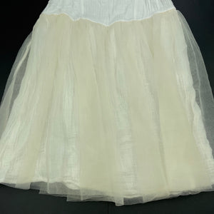 Girls Ma Mer, crinkle cotton & tulle summer dress, armpit to armpit: 27.5cm, size label removed, FUC, size 3-4, L: 57cm