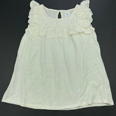 Girls Target, cream cotton top, GUC, size 6,  