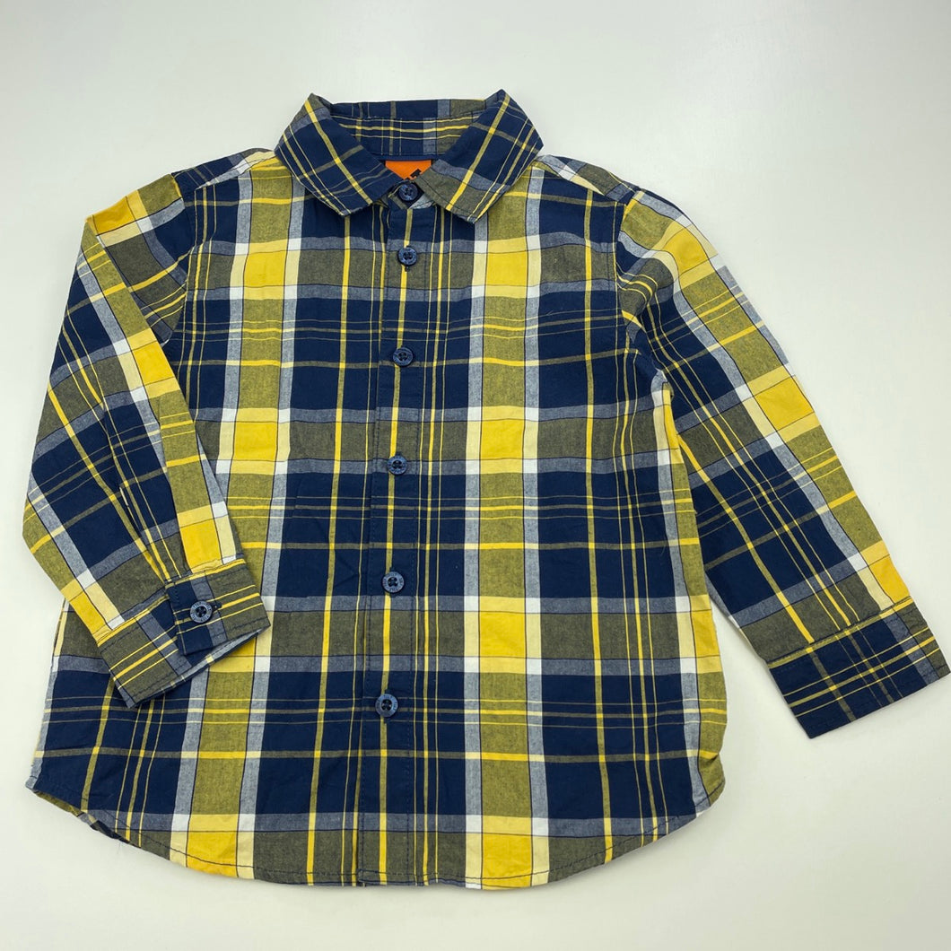 Boys Tilt, checked cotton long sleeve shirt, EUC, size 3,  